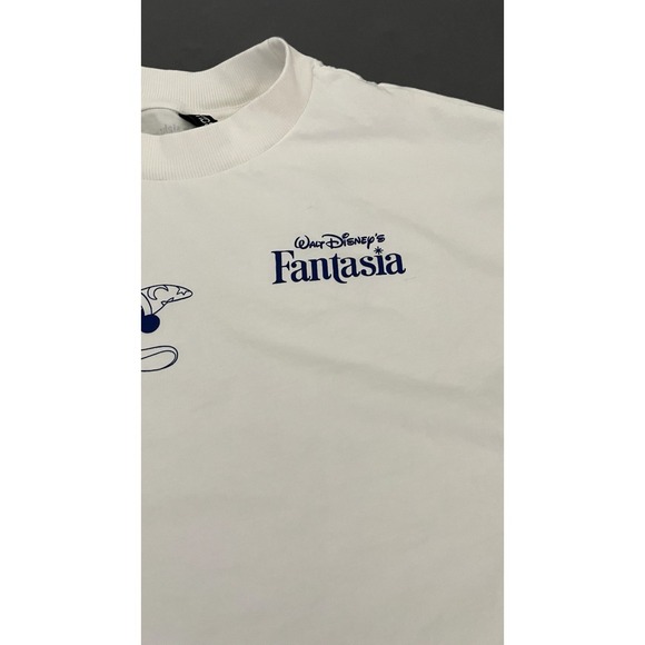 Disney Fantasia Mickey Mouse Graphic Womens XS White T-Shirt H&M Divided - Picture 5 of 12
